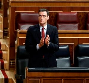 Pedro Sánchez, durante la votación de la prórroga del Estado de Alarma Pedro Sánchez, durante la votación de la prórroga del Estado de Alarma