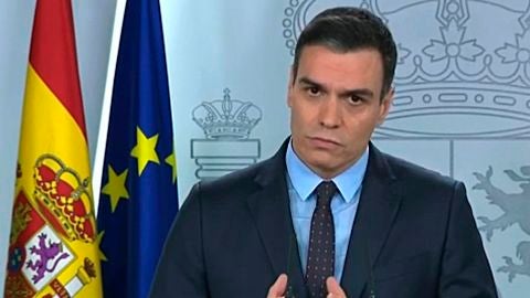 Pedro S&aacute;nchez, durante su comparecencia de este s&aacute;bado