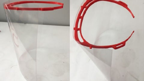 Pantallas de protecci&oacute;n facial elaboradas con impresi&oacute;n 3D.