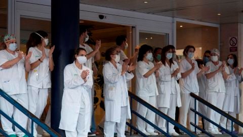 Los sanitarios del Hospital San Jorge, en Huesca