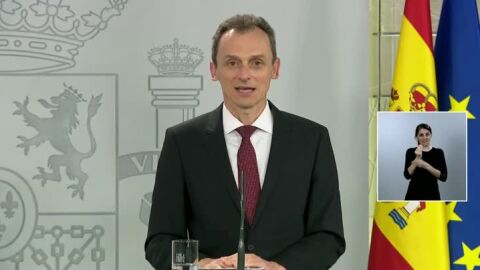 El ministro Pedro Duque, en rueda de prensa.