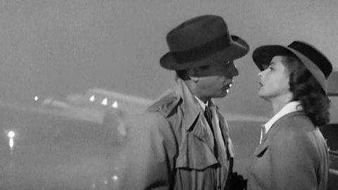Fotograma de la pel&iacute;cula 'Casablanca', con Humphrey Bogart e Ingrid Bergman