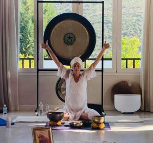 Marta Rubio en una de sus clases de yoga. Marta Rubio en una de sus clases de yoga.