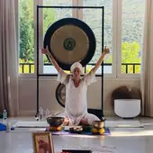 Marta Rubio en una de sus clases de yoga. Marta Rubio en una de sus clases de yoga.