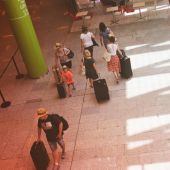 Turistas en el Aeropuerto de Palma 