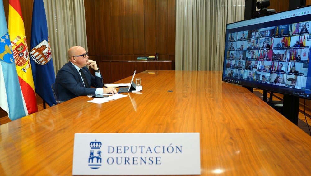 Manuel Baltar, en la videoconferencia de la Junta de Gobierno de la FEMP con Pedro Sánchez 