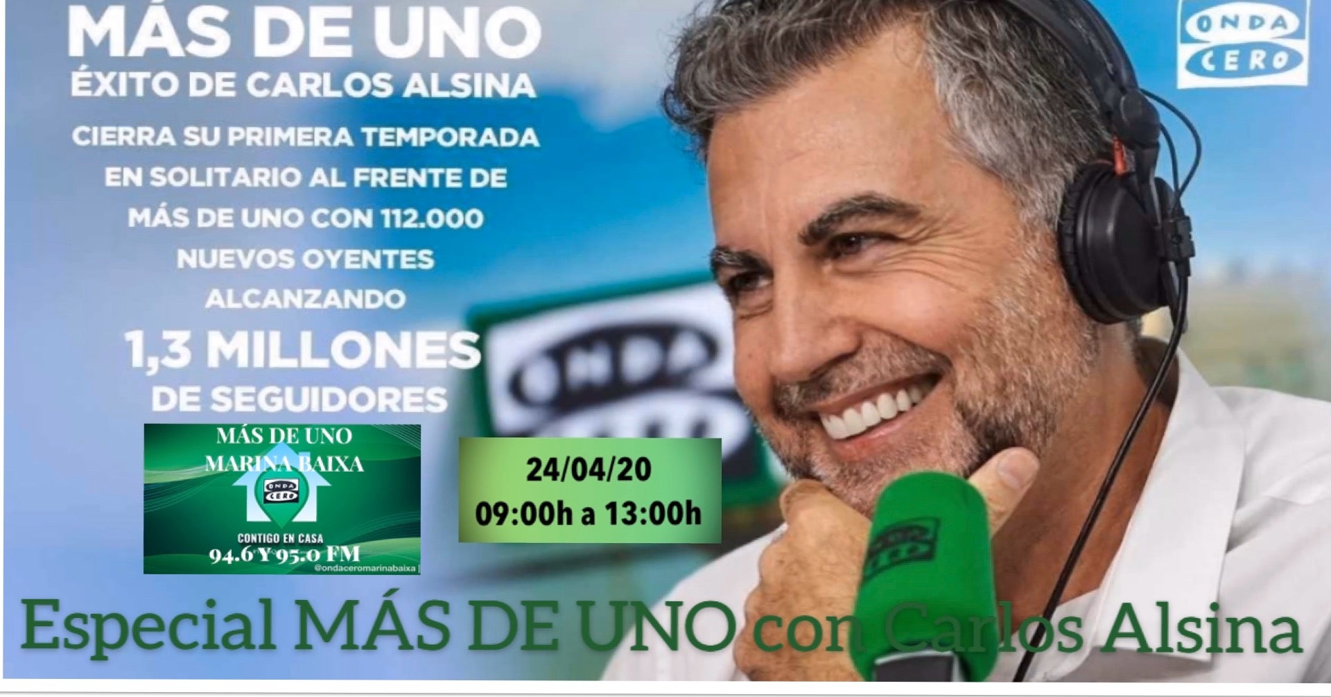 Durante casi cuatro horas, Carlos Alsina rendirá tributo al medio que mejor refleja la vida. Y lo hará a través de sus voces más representativas a lo largo de los últimos cuarenta años. Durante casi cuatro horas, Carlos Alsina rendirá tributo al medio que mejor refleja la vida. Y lo hará a través de sus voces más representativas a lo largo de los últimos cuarenta años.