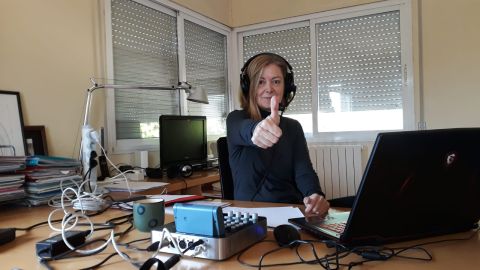 La periodista Pepa Fern&aacute;ndez desde su casa