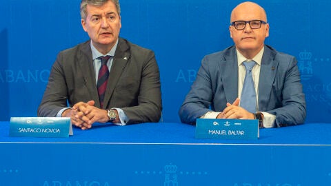 Santiago Novoa y Manuel Baltar, en el acto de renovaci&oacute;n del acuerdo en 2019