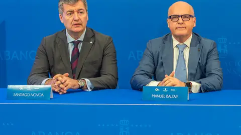 Santiago Novoa y Manuel Baltar, en el acto de renovación del acuerdo en 2019 Santiago Novoa y Manuel Baltar, en el acto de renovación del acuerdo en 2019