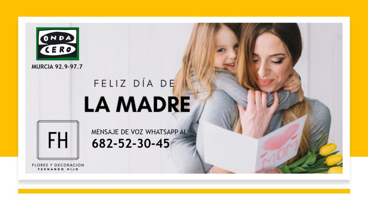 Especial Día de la Madre 2.020 en Onda Cero Murcia: Un regalo inolvidable Especial Día de la Madre 2.020 en Onda Cero Murcia: Un regalo inolvidable