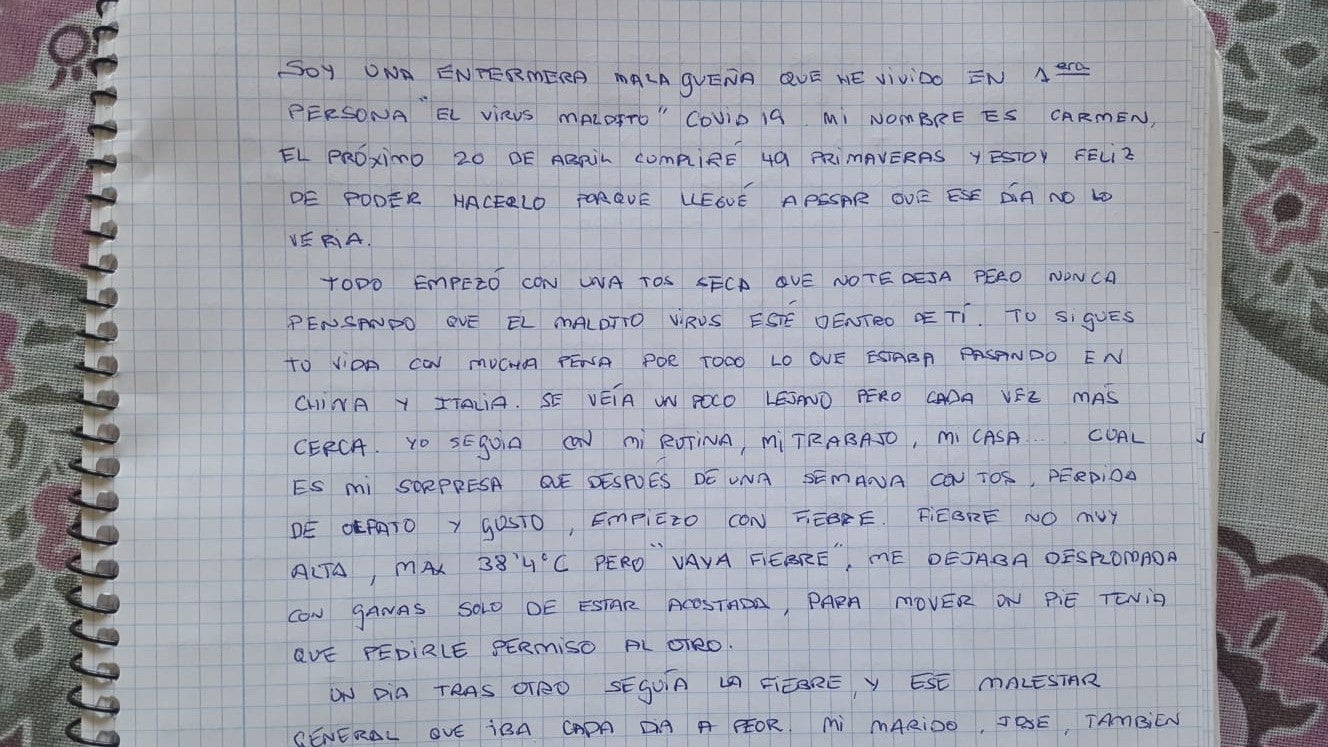 La carta de la enfermera malagueña que ha superado el coronavirus La carta de la enfermera malagueña que ha superado el coronavirus