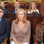 Regidores del PP del ayuntamiento de Palma, cuya portavocía asume Mercedes Celeste (a la derecha).