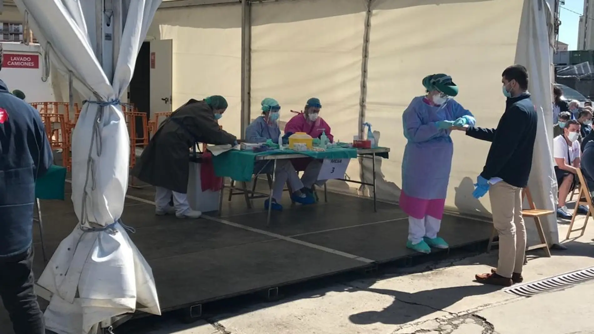 Las pruebas en el matadero de Fribín se realizaron ayer Las pruebas en el matadero de Fribín se realizaron ayer