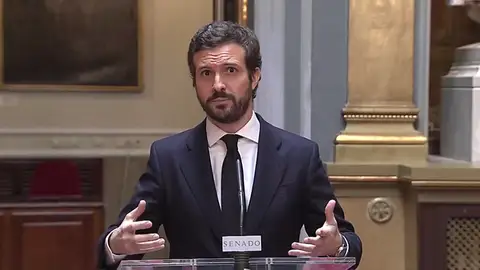 Pablo Casado deja en el aire su apoyo al estado de alarma por el coronavirus: "No puedo ser cómplice de un plan que nos lleva a la ruina" Pablo Casado deja en el aire su apoyo al estado de alarma por el coronavirus: "No puedo ser cómplice de un plan que nos lleva a la ruina"