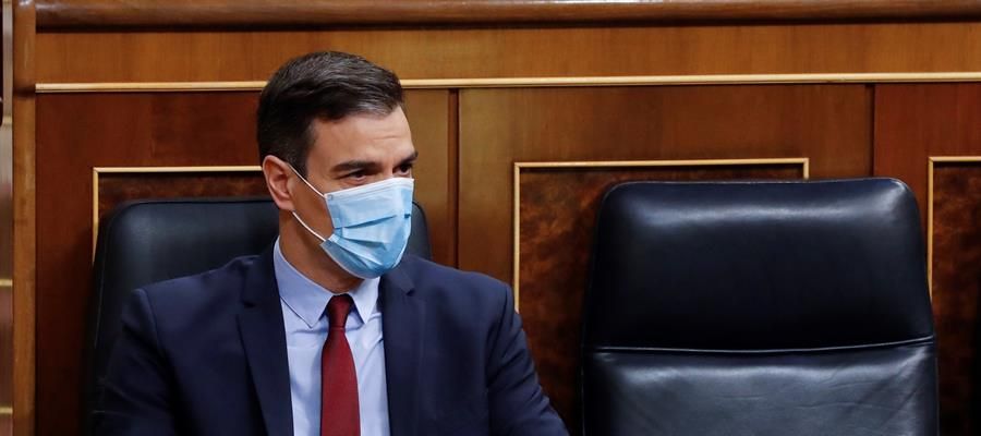 Pedro Sánchez en el Congreso durante el debate de la prórroga del estado de alarma Pedro Sánchez en el Congreso durante el debate de la prórroga del estado de alarma