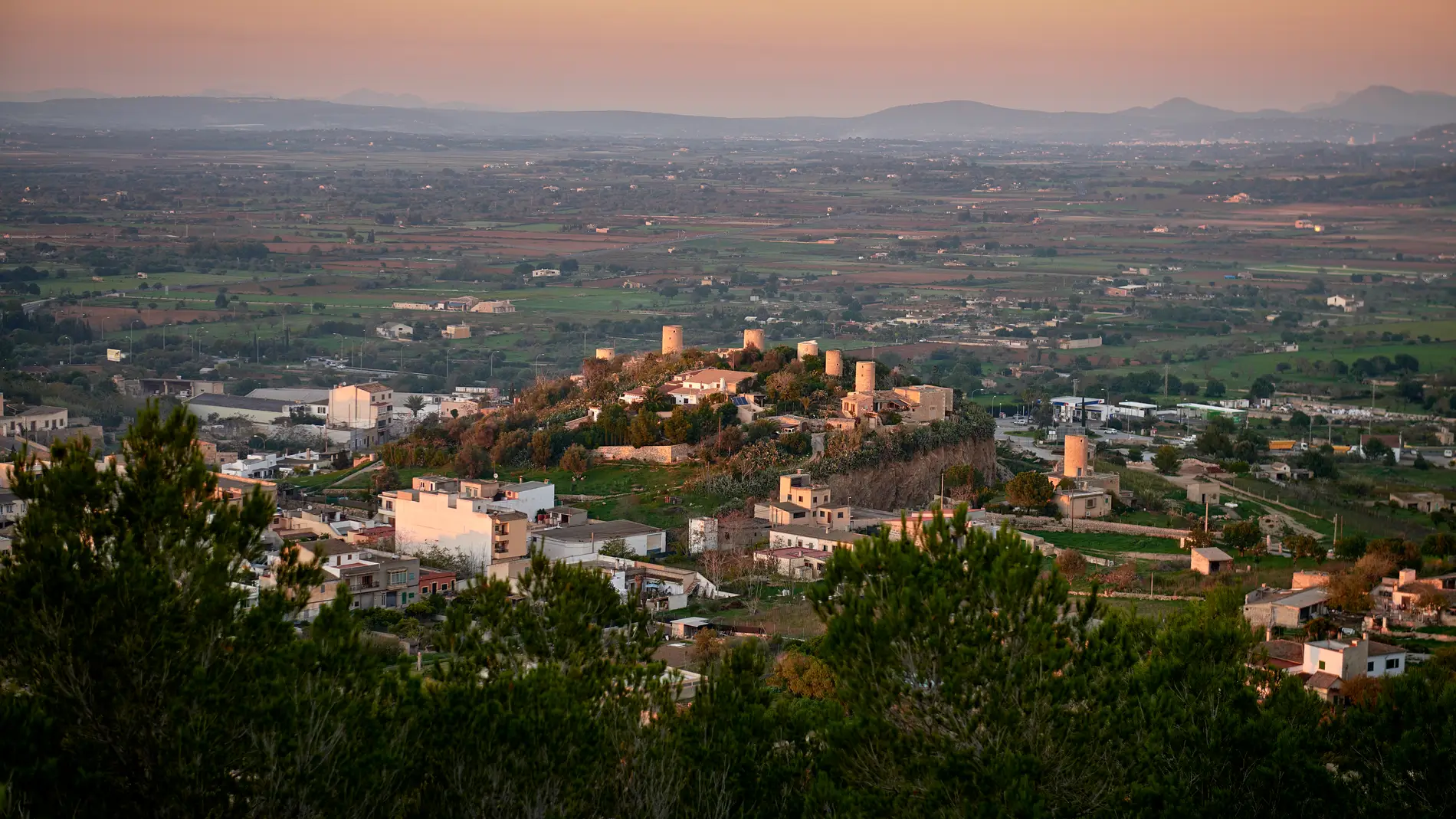 El municipio de Felanitx, en Mallorca, visto desde el aire. 