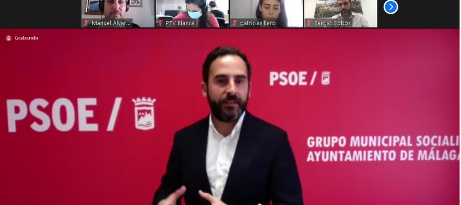 Daniel Pérez en la comparecencia telemática ante los medios de comunicación. Daniel Pérez en la comparecencia telemática ante los medios de comunicación.