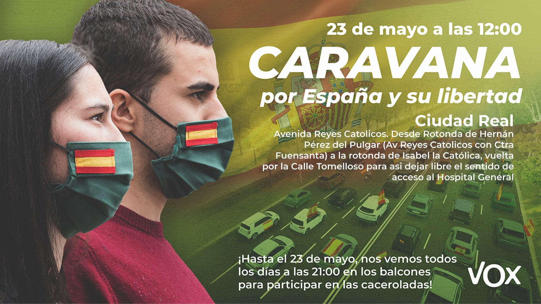 Vox hace un llamamiento a la participación en la caravana de protesta del sábado en Ciudad Real Vox hace un llamamiento a la participación en la caravana de protesta del sábado en Ciudad Real