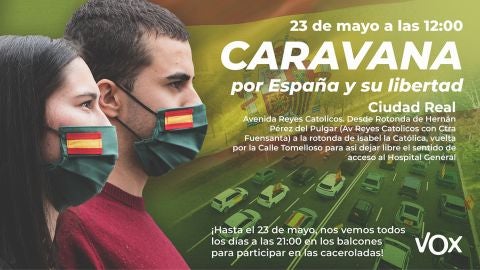 Vox ha convocado el sábado en Ciudad Real una caravana de protesta Vox ha convocado el sábado en Ciudad Real una caravana de protesta