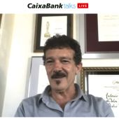Antonio Banderas, el actor malagueño, en un encuentro con CaixaBank