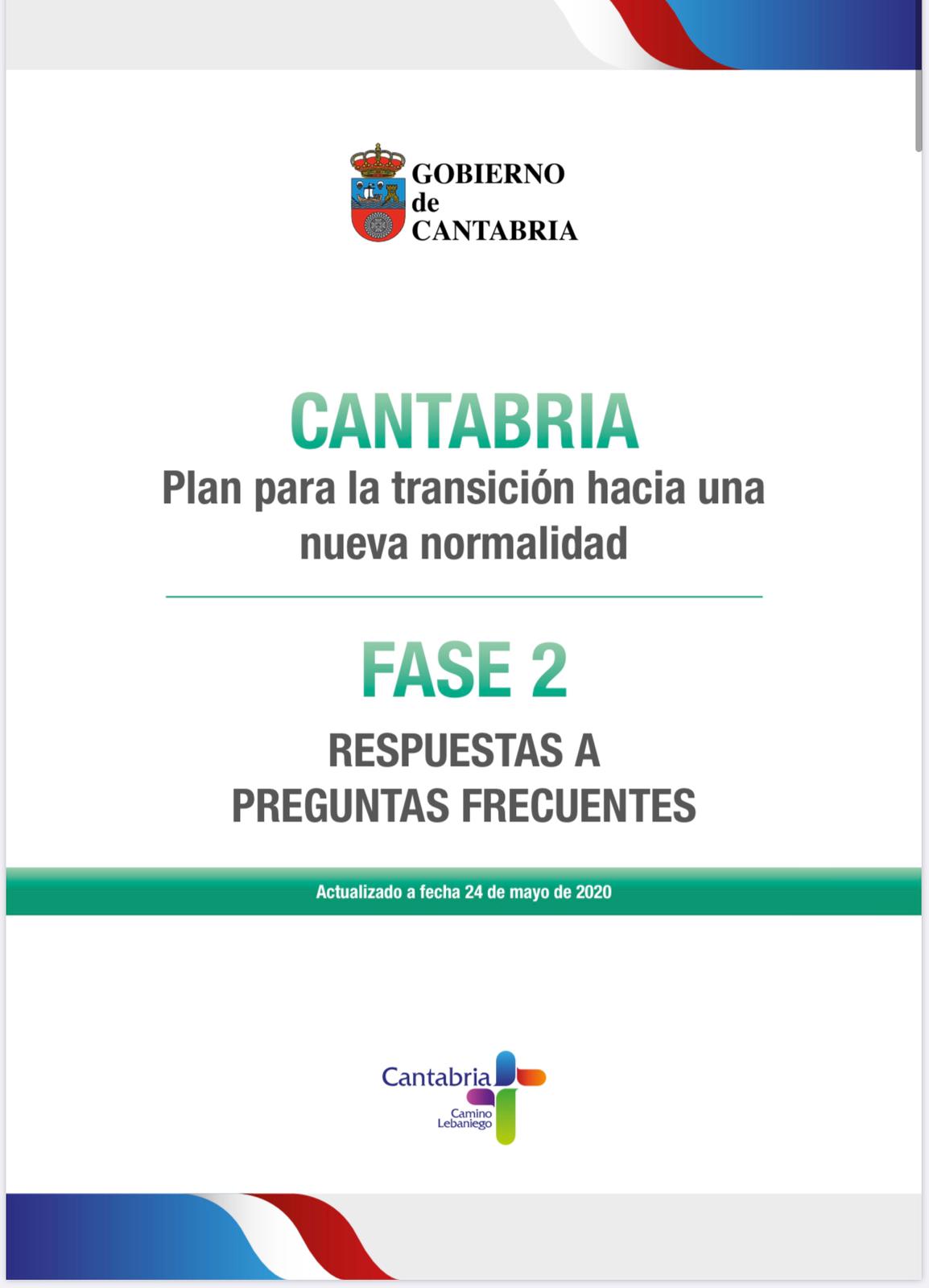 Cantabria publica una guía para informar sobre las actividades permitidas en la fase 2 Cantabria publica una guía para informar sobre las actividades permitidas en la fase 2