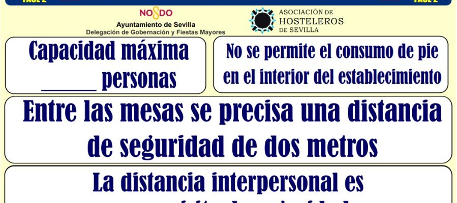 Imagen del cartel que el Ayuntamiento de Sevilla ha recomendado usar a todos los establecimientos hosteleros Imagen del cartel que el Ayuntamiento de Sevilla ha recomendado usar a todos los establecimientos hosteleros