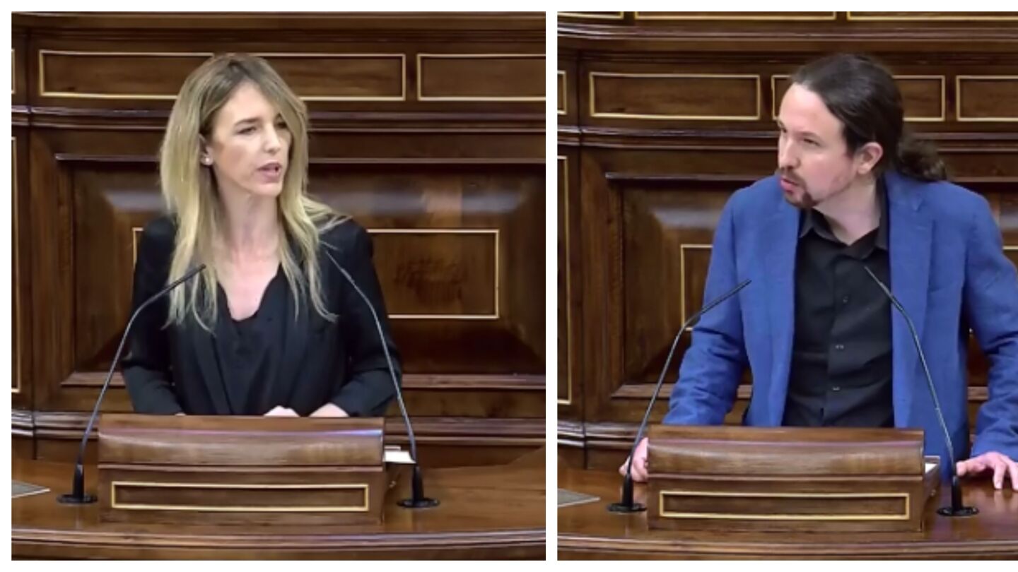 Cayetana &Aacute;lvarez de Toledo y Pablo Iglesias en el Congreso