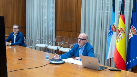 Aurelio G&oacute;mez Villar y Manuel Baltar, en la reuni&oacute;n telem&aacute;tica del Comit&eacute; asesor de Cultura
