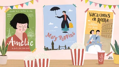 Rena Ortega y su ilustracion sobre el cine Entre dos aguas