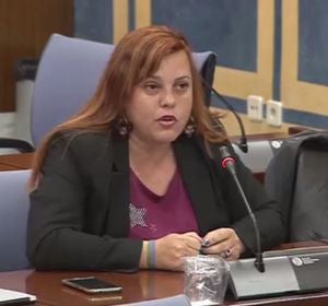 Vanessa García en una comisión del Parlamento Andaluz. Vanessa García en una comisión del Parlamento Andaluz.