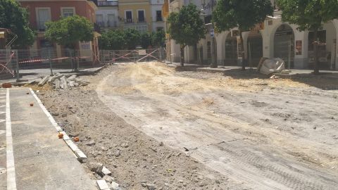 Obras de Plaza Esteve, en Jerez
