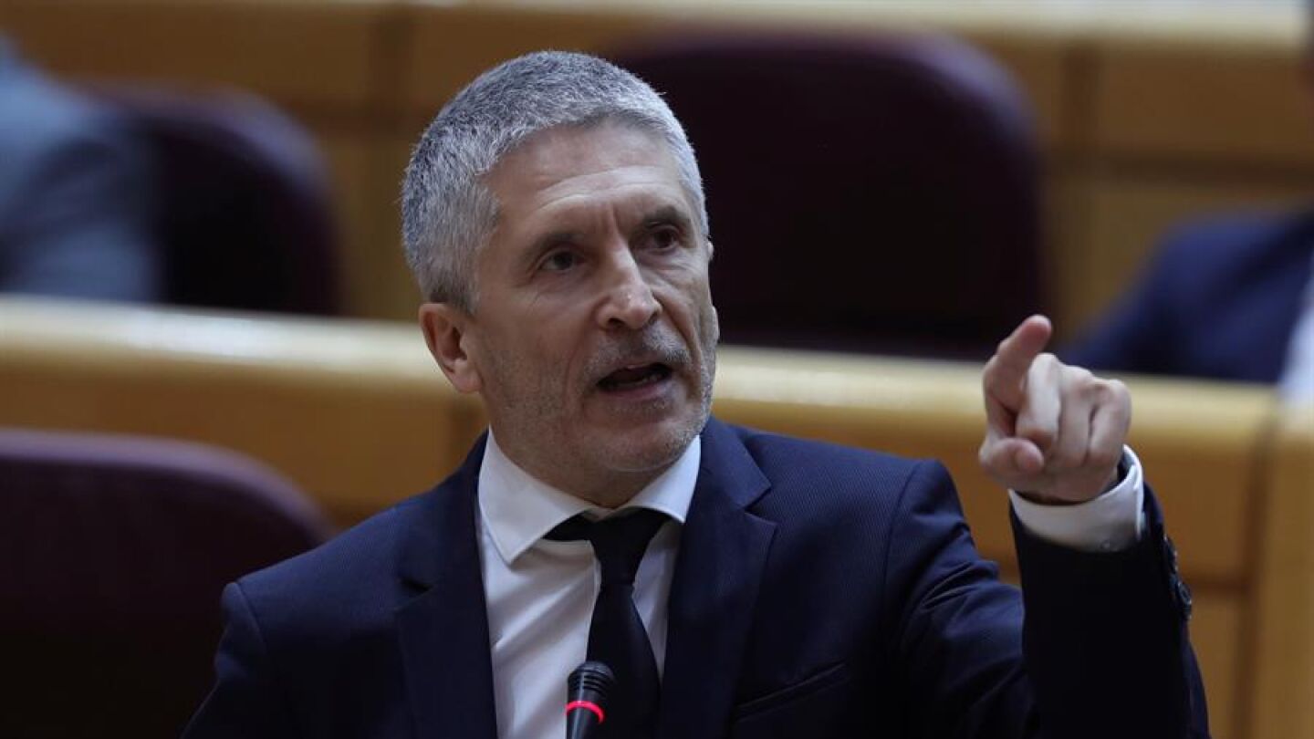 El ministro del Interior, Fernando Grande-Marlaska, durante la sesi&oacute;n del control al Gobierno