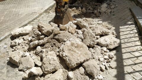 Obras en el centro de Jerez en Plaza Vargas
