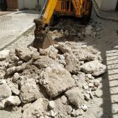 Obras en el centro de Jerez en Plaza Vargas
