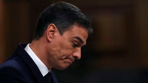 El presidente del Gobierno, Pedro Sánchez, durante el pleno del Congreso 