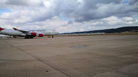 Aviones estacionados en el aeropuerto de Ciudad Real