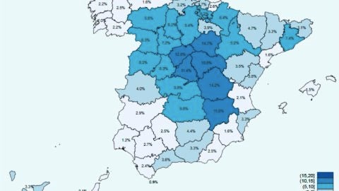 Mapa de Espa&ntilde;a sobre la segunda oleada del estudio de seroprevalencia sobre el coronavirus 