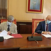 García Marín y Díez en la firma del convenio ULE - Ayuntamiento García Marín y Díez en la firma del convenio ULE - Ayuntamiento