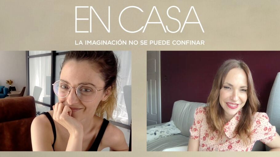 Leticia Dolera y Paula Ortiz, durante su entrevista con Kin&oacute;tico por la antolog&iacute;a 'En casa'
