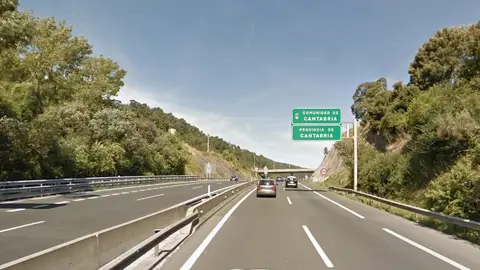 Límite entre Cantabria y Euskadi Autovía A-8 en dirección Santander