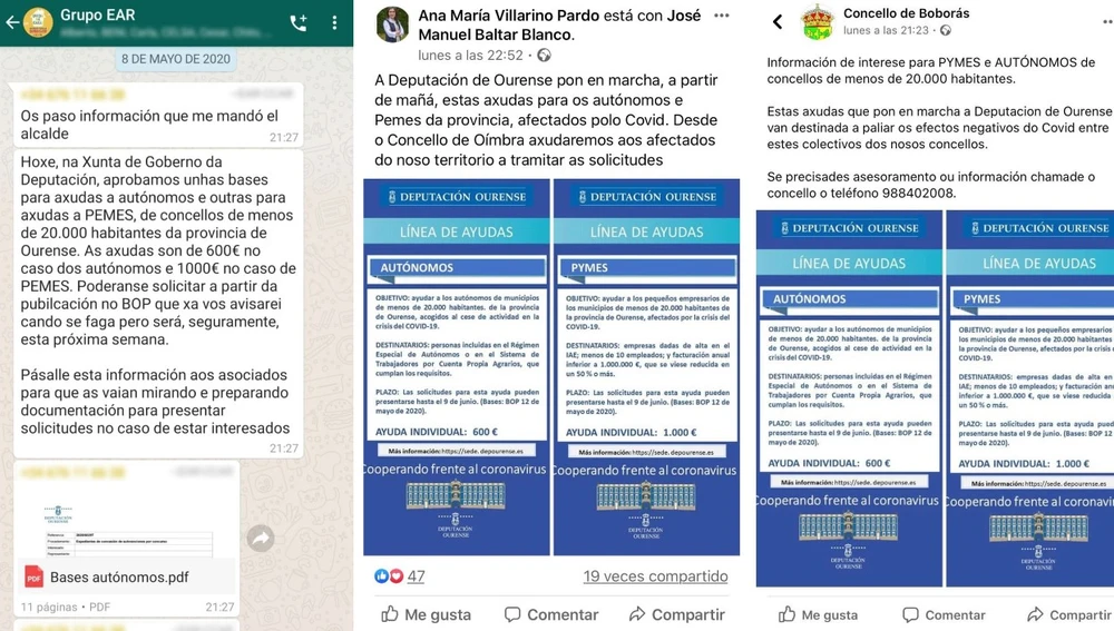 Mensaxe de axudas da deputación de Ourense Mensaxe de axudas da deputación de Ourense