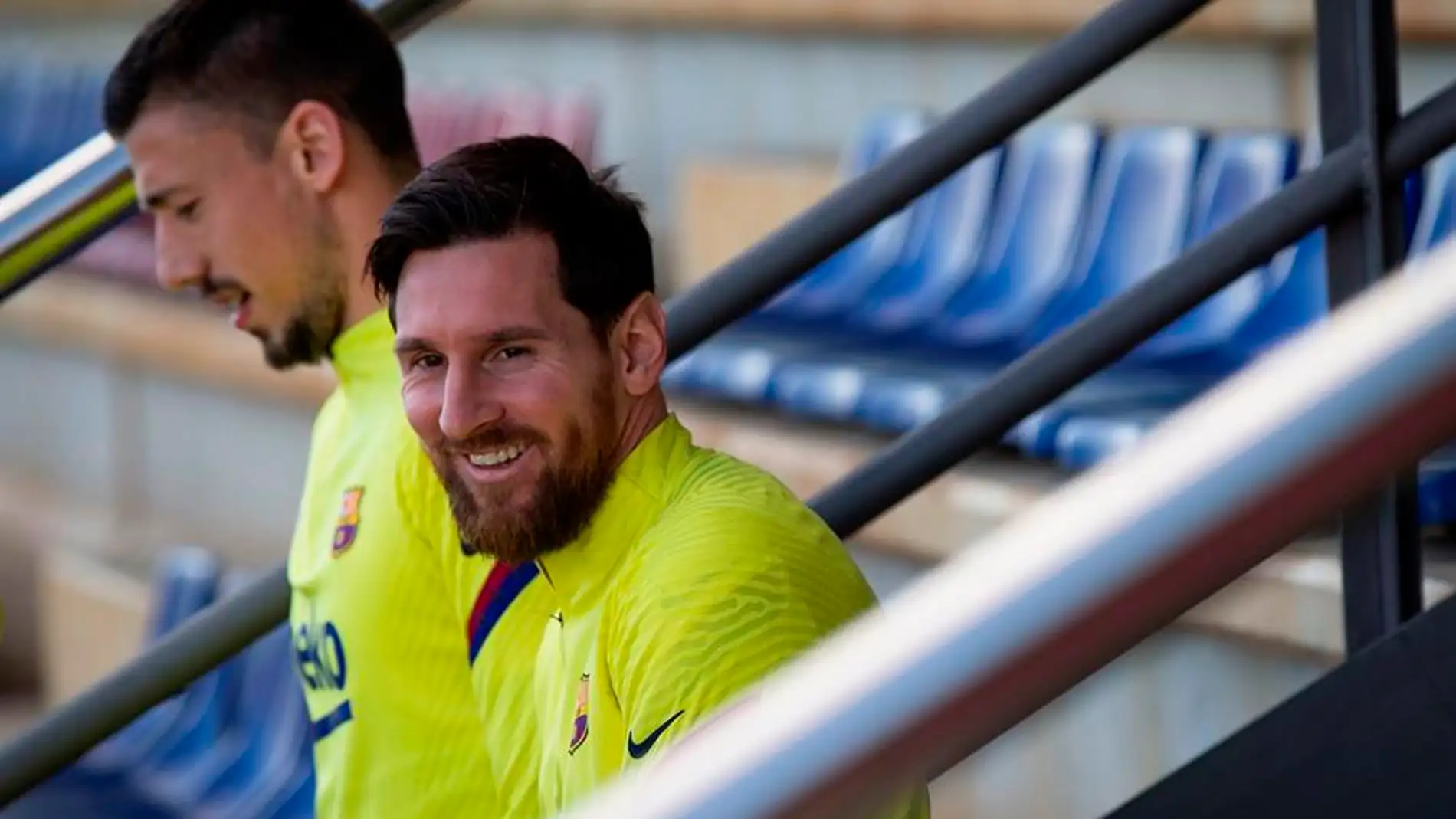 Messi en el entrenamiento del Barcelona