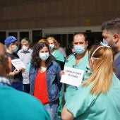 Noa Presas, apoia a concentración no Hospital de Verín