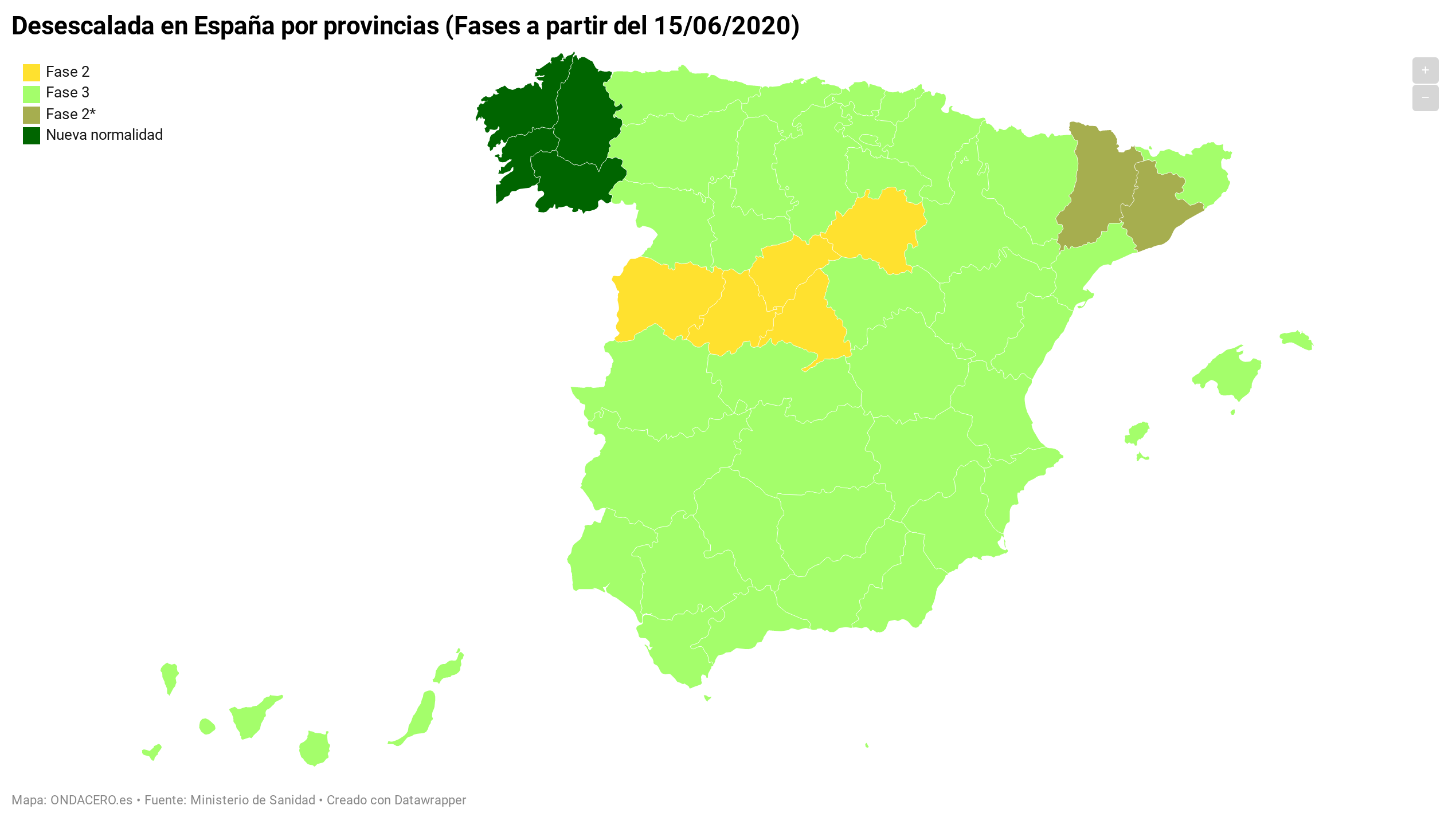 Esta es la lista de provincias que cambian de fase a partir del próximo lunes 15 de junio Esta es la lista de provincias que cambian de fase a partir del próximo lunes 15 de junio