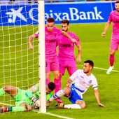 Momento del Tenerife-Málaga disputado en el Heliodoro Rodríguez López