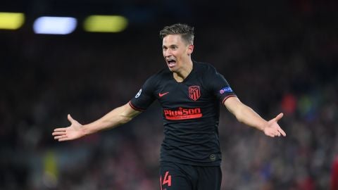Marcos Llorente celebra un gol
