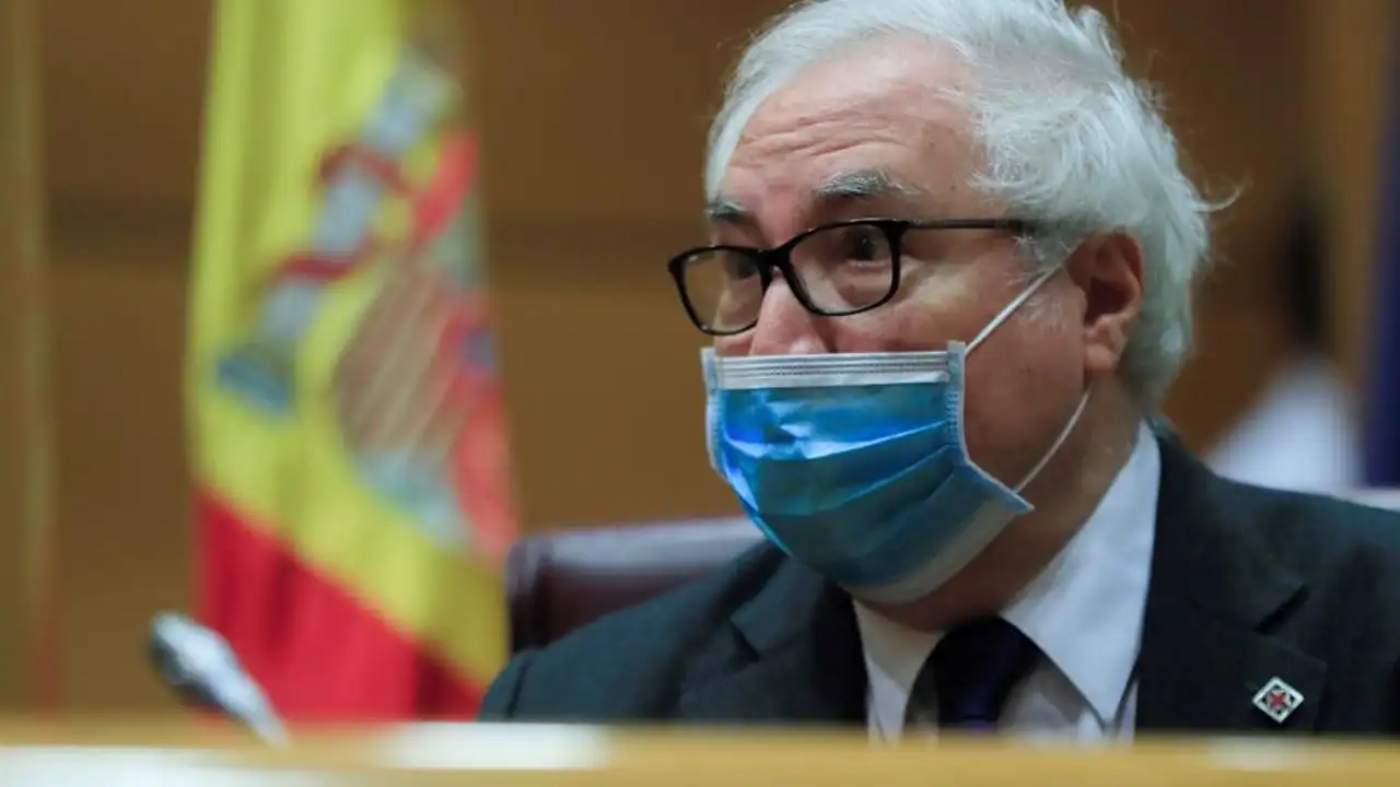 El ministro de Universidades, Manuel Castells durante su comparecencia El ministro de Universidades, Manuel Castells durante su comparecencia