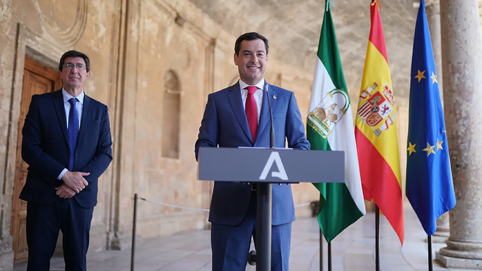 El presidente del Gobierno de la Junta de Andalucía, Juanma Moreno
