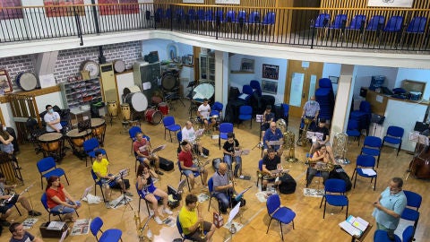 Primer ensayo en la 'nueva normalidad' de la Sociedad Uni&oacute;n Musical de Crevillent.